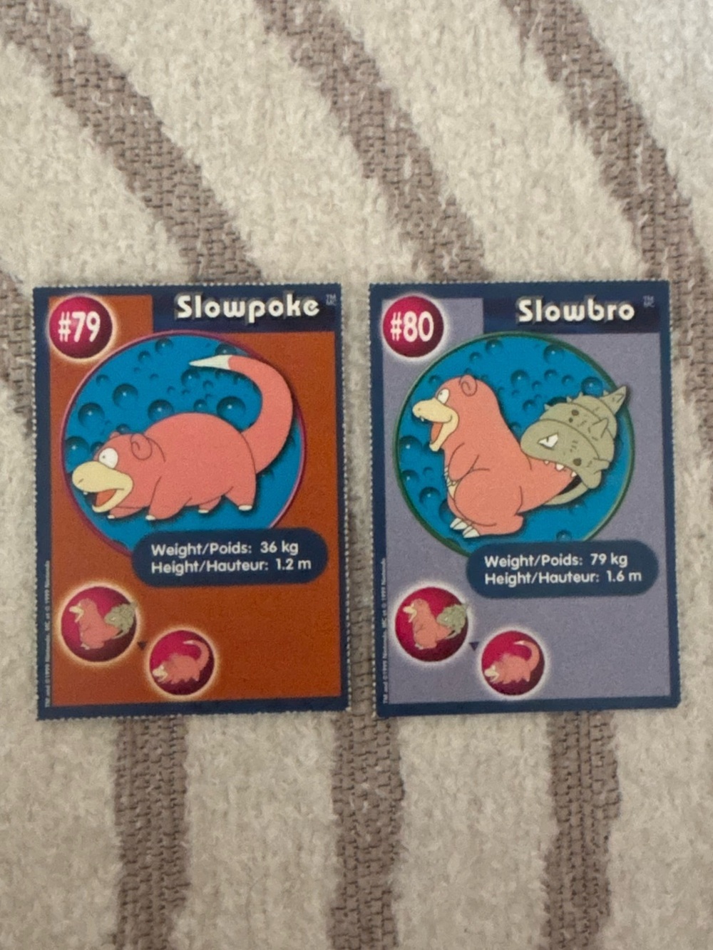 5/$25 1999 Burger King PokéTrivia Promo Card #79 Slowpoke #80 Slowbro